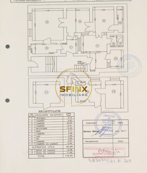 Cal. Victoriei inchiriere apartament 4 camere pretabil birou